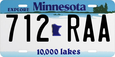 MN license plate 712RAA