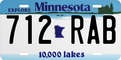 MN license plate 712RAB