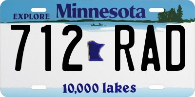 MN license plate 712RAD