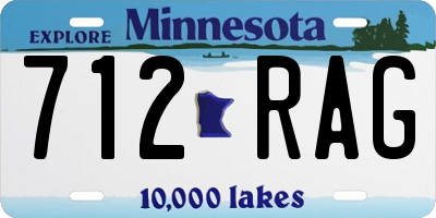 MN license plate 712RAG