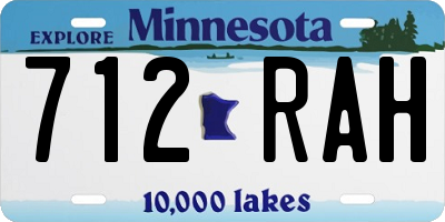 MN license plate 712RAH
