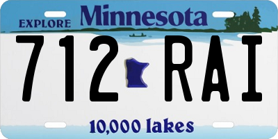 MN license plate 712RAI