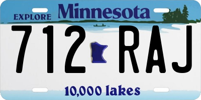MN license plate 712RAJ