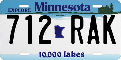 MN license plate 712RAK