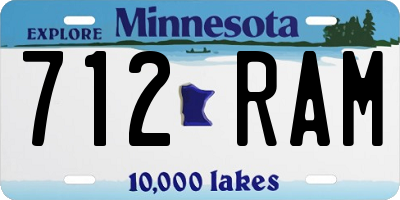 MN license plate 712RAM