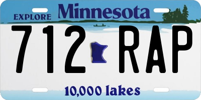 MN license plate 712RAP