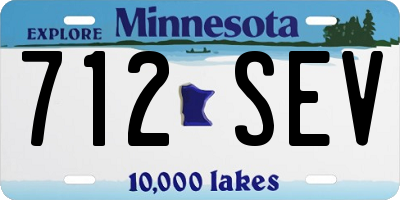 MN license plate 712SEV