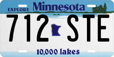 MN license plate 712STE
