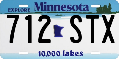 MN license plate 712STX