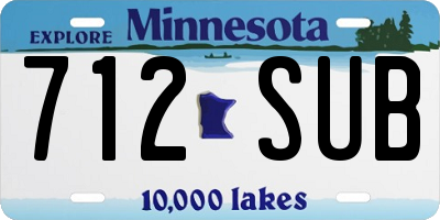MN license plate 712SUB
