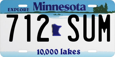 MN license plate 712SUM