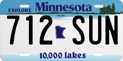 MN license plate 712SUN