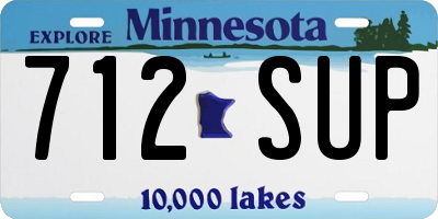 MN license plate 712SUP