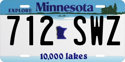 MN license plate 712SWZ