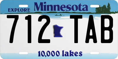 MN license plate 712TAB
