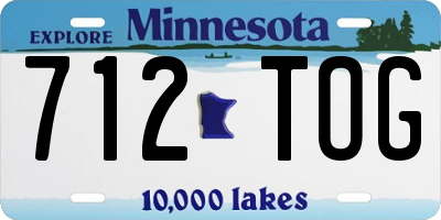 MN license plate 712TOG