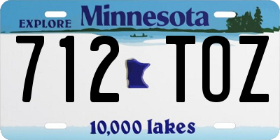 MN license plate 712TOZ