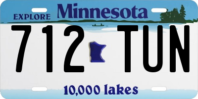 MN license plate 712TUN