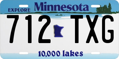 MN license plate 712TXG