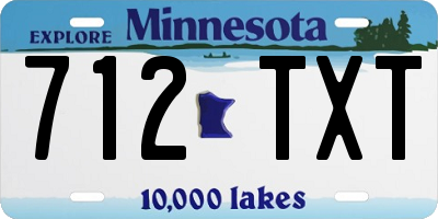 MN license plate 712TXT