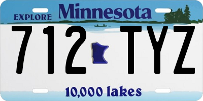 MN license plate 712TYZ