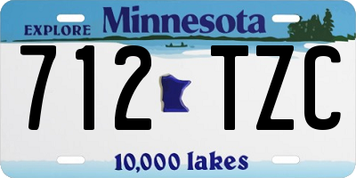 MN license plate 712TZC
