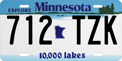 MN license plate 712TZK