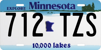 MN license plate 712TZS