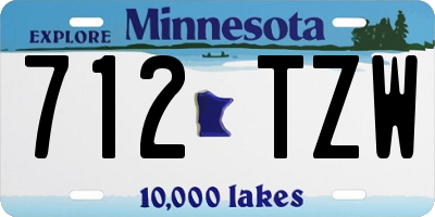 MN license plate 712TZW