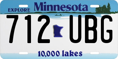 MN license plate 712UBG
