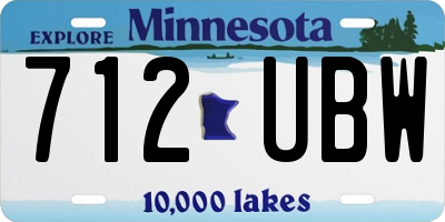 MN license plate 712UBW