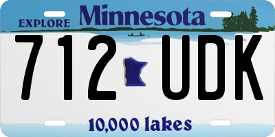 MN license plate 712UDK