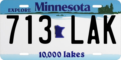 MN license plate 713LAK