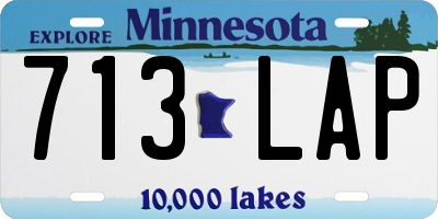 MN license plate 713LAP