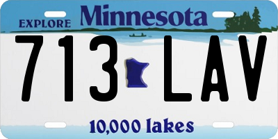 MN license plate 713LAV