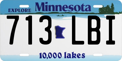 MN license plate 713LBI