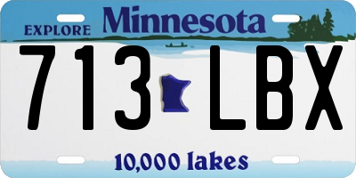 MN license plate 713LBX