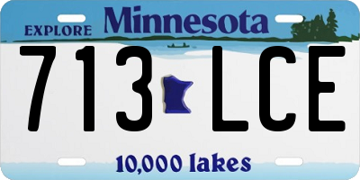 MN license plate 713LCE