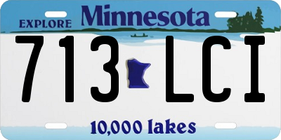 MN license plate 713LCI