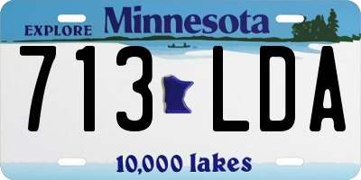 MN license plate 713LDA