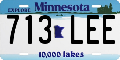 MN license plate 713LEE