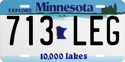 MN license plate 713LEG