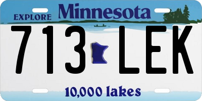 MN license plate 713LEK