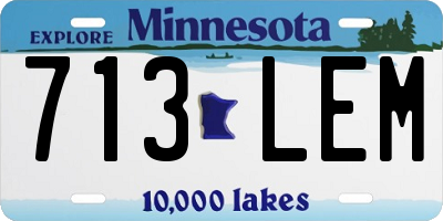 MN license plate 713LEM