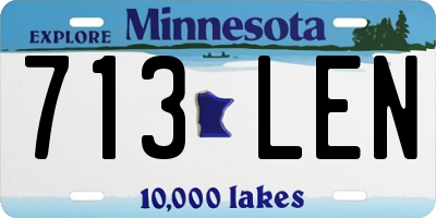 MN license plate 713LEN