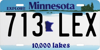 MN license plate 713LEX
