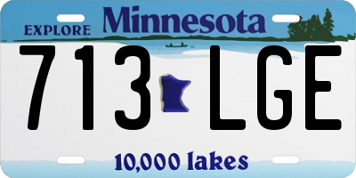 MN license plate 713LGE