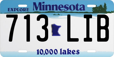MN license plate 713LIB