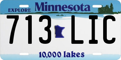 MN license plate 713LIC