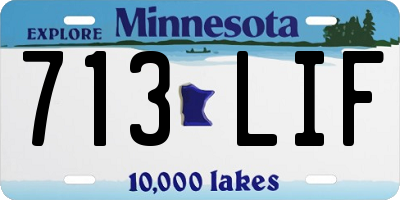 MN license plate 713LIF